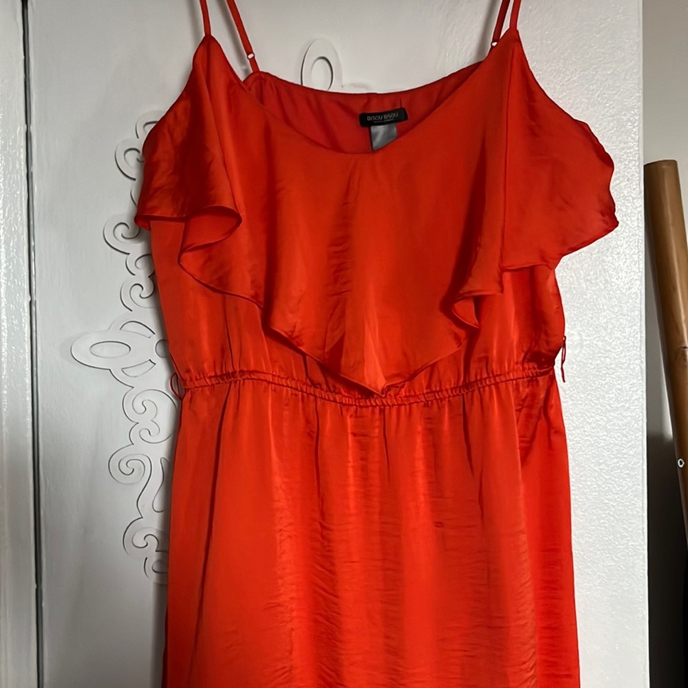 Orange handkerchief top dress